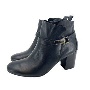 Paul Green Womens 6.5 "Kathy" Bootie Black Leather Side Zip Ankle Boots